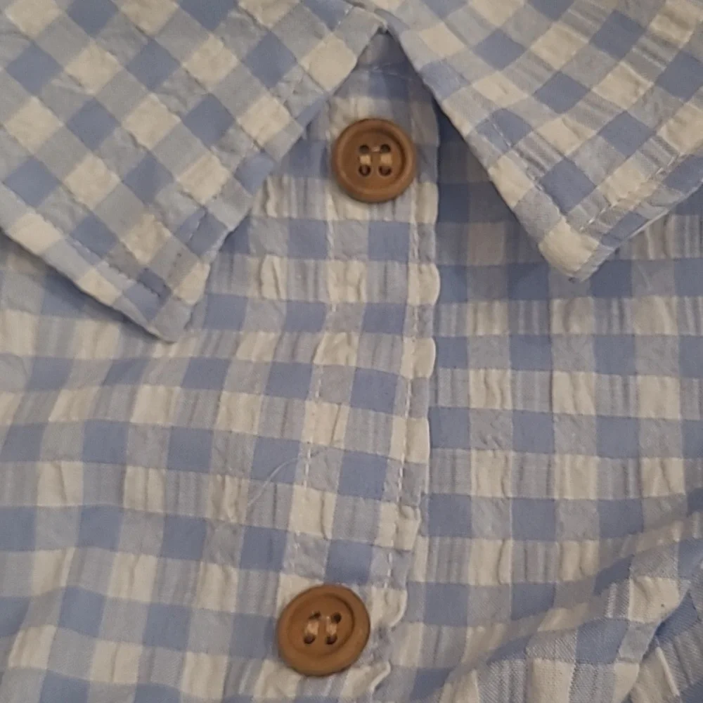 Nautica Plaid Pet Shirt Faux Button Flannel Collared Sleeved Checkered Top NWT